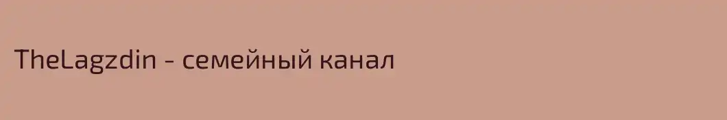 TheLagzdin - семейный канал